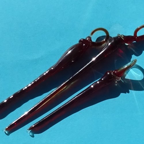 Glaçons verre filé, lot de 3,verre de murano deco.0080