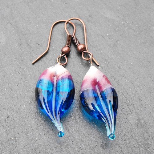 Boucles d'oreille perles murano bcl.2532