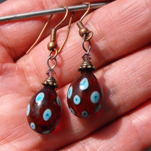 Boucles d'oreille perles murano bcl.2568