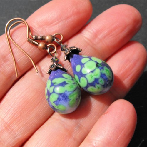 Boucles d'oreille perles murano bcl.2573