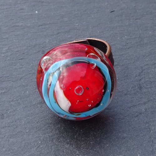 Bague cabochon murano bag.1520