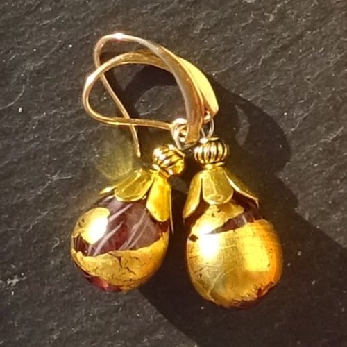 Boucles d'oreille perles murano bcl.3364