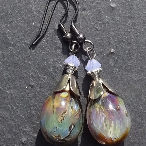 Pendants d'oreille verre filé bcl.3054