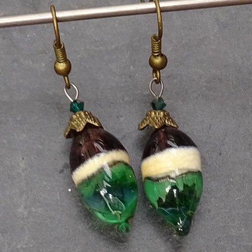 Pendants d'oreille verre filé bcl.2978