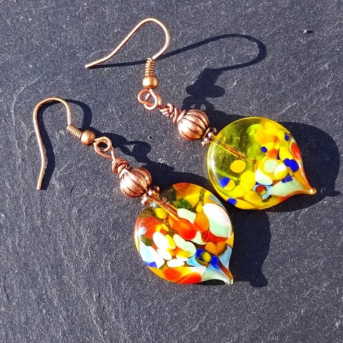 Boucles d'oreille perles murano bcl.2909