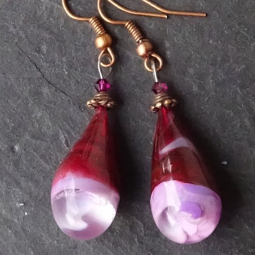 Pendants d'oreille verre filé bcl.2967