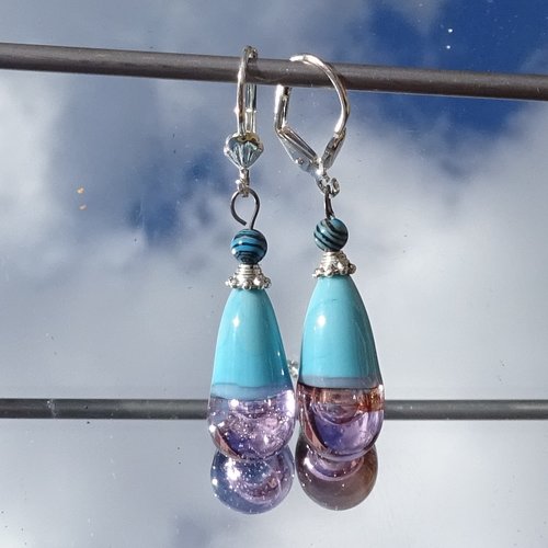 Pendants d'oreille verre filé bcl.2943