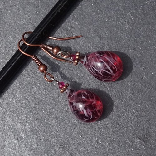 Pendants d'oreille verre filé bcl.2947