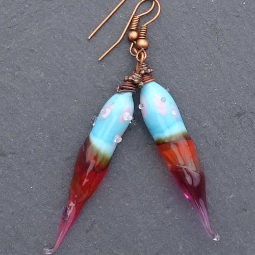 Pendants d'oreille verre filé bcl.2944
