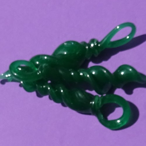 3 torsades en verre filé, verre de murano deco.0090