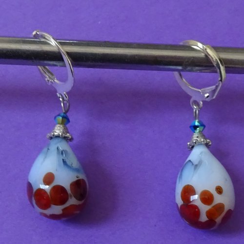 Pendants d'oreille verre filé bcl.3045