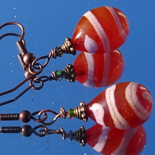 Boucles d'oreille perles murano bcl.3068