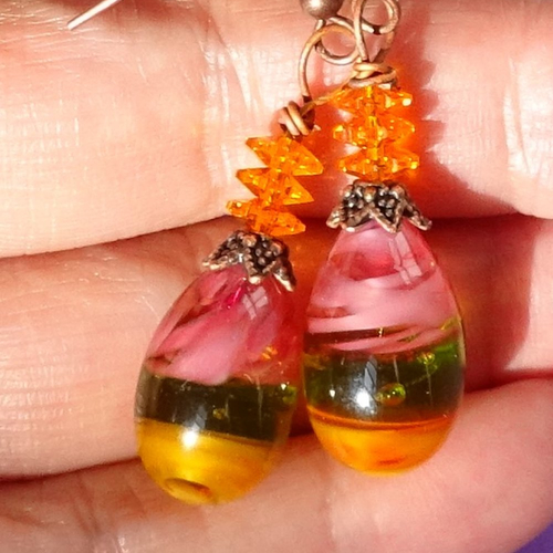 Pendants d'oreille verre filé bcl.3006