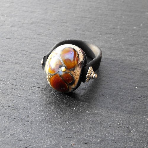 Bague cabochon murano bag.1233