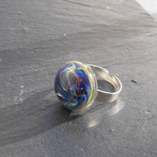 Bague cabochon murano bag.1243