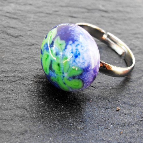 Bague cabochon murano bag.1257