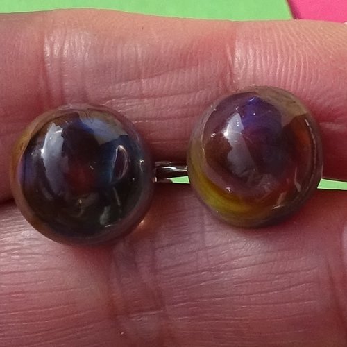 Pendants d'oreille, lampwork, verre filé, perle au chalumeau, bcl.3433