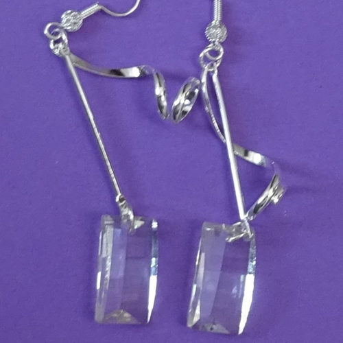 Pendants d'oreille, cristal, bcl.3182