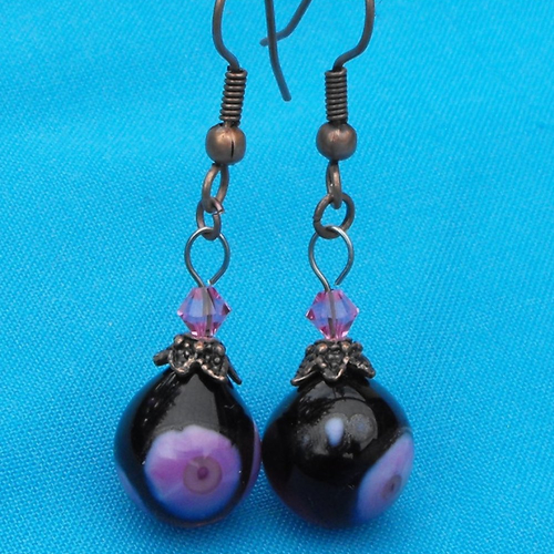 Boucles d'oreille perles murano bcl.2031
