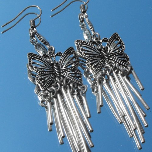 Pendants d'oreille perles papillon bcl.2374