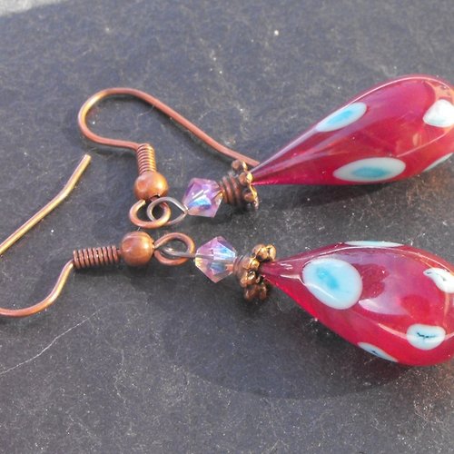 Boucles d'oreille murano bcl.2326