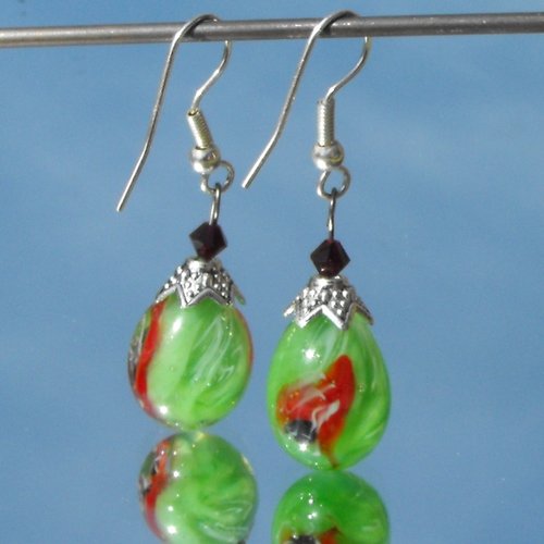 Boucles d'oreille perles murano bcl.2391