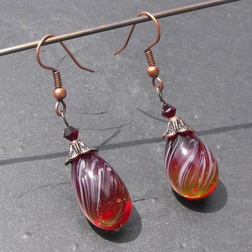 Boucles d'oreille perles murano bcl.2422