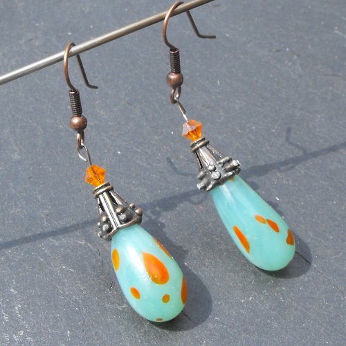 Boucles d'oreille perles murano bcl.2443
