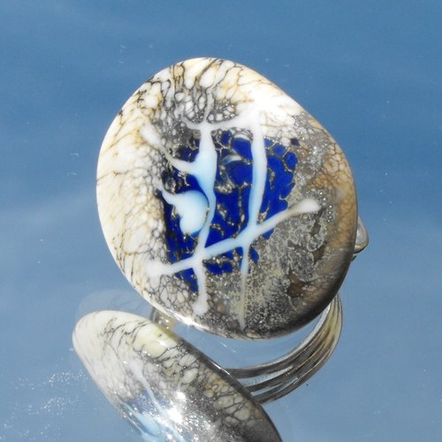 Bague cabochon murano bag.0973