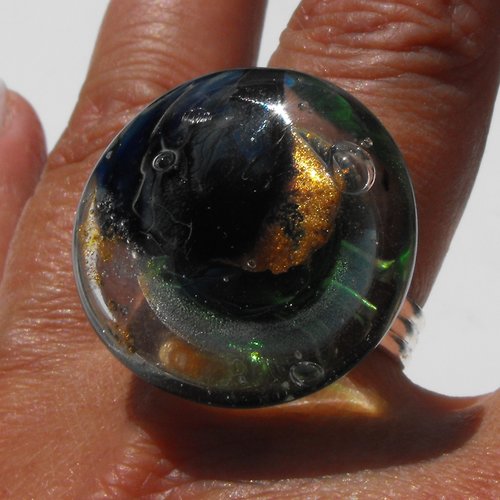 Bague cabochon murano bag.0979