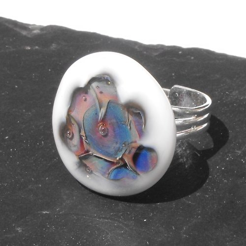 Bague cabochon murano bag.0981
