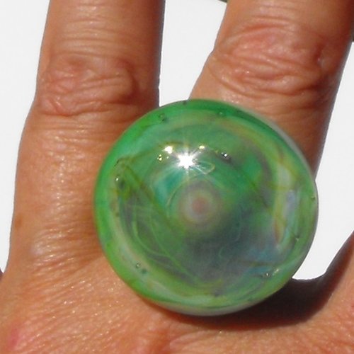 Commande réservée bague cabochon murano bag.1006