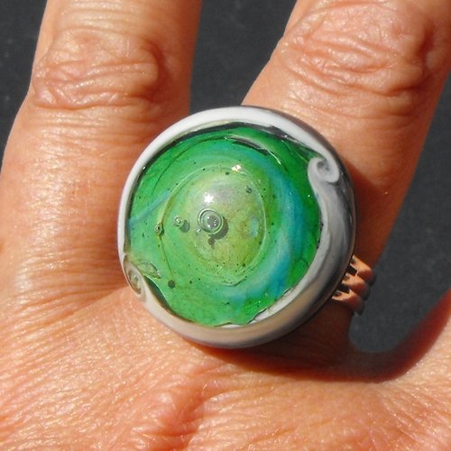 Bague cabochon murano bag.1017