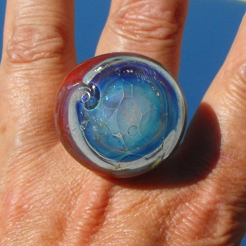 Bague cabochon murano bag.1025