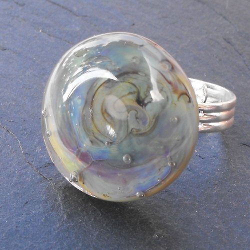 Bague cabochon murano bag.1071