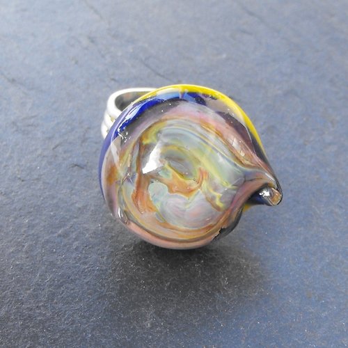 Bague cabochon murano bag.1075