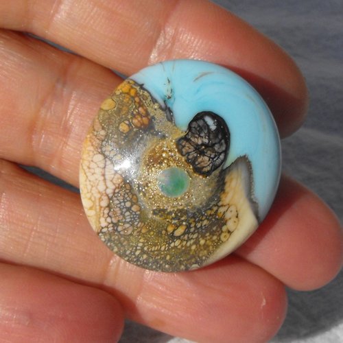 Bague cabochon murano bag.1082