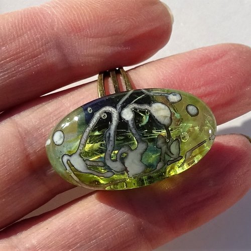 Bague cabochon murano bag.1509