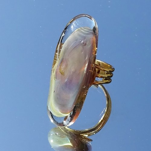 Bague cabochon murano bag.1465
