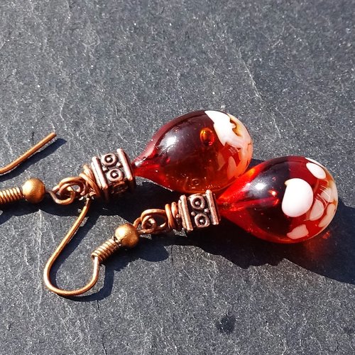 Pendants d'oreille verre filé bcl.2925