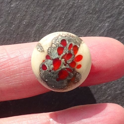 Bague cabochon, lampwork, verre filé, verre de murano, bag.1675