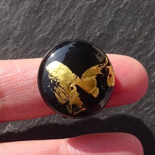 Bague cabochon, lampwork, verre filé, verre de murano, bag.1679