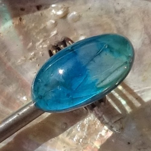 Bague cabochon, lampwork, verre filé, verre de murano, bag.1681