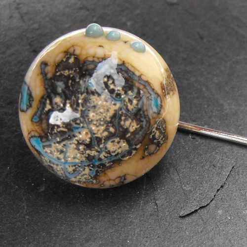 Broche fibule en verre filé broch.0147