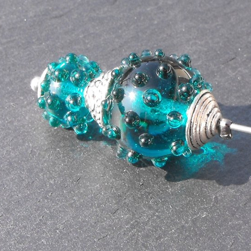 Broche fibule en verre filé broch.0134