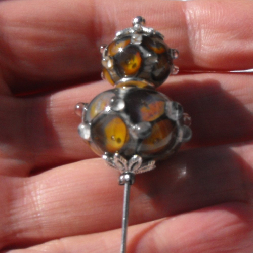 Broche fibule en verre filé broch.0132
