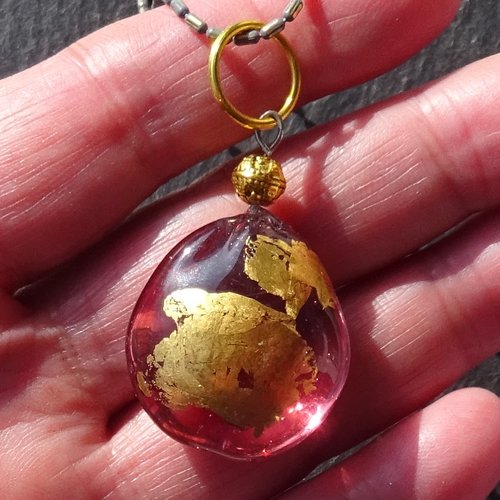 Pendentif perle d'art, lampwork,murano, verre filé cl.1123