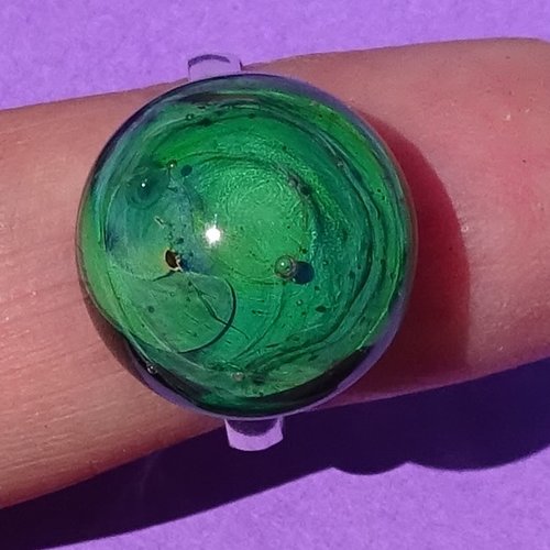 Bague, verre filé, lampwork, verre de murano, bag.1580