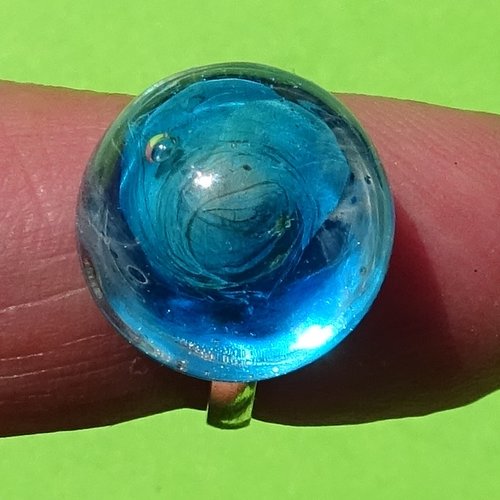 Bague, verre filé, lampwork, verre de murano, bag.1581