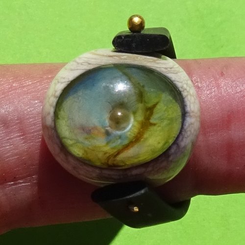 Bague cabochon murano bag.1583